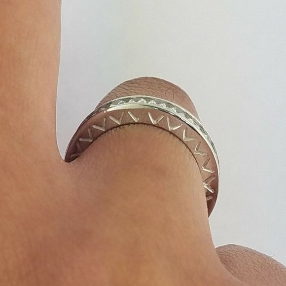 14k Solid White Gold 3.5mm ETERNITY Wedding Band - Picture 4 of 16